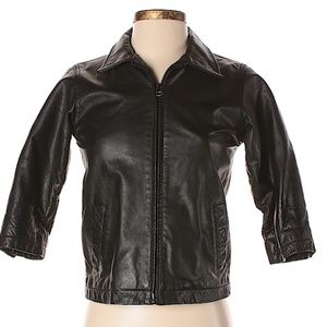 Black GAP Vintage Cropped Leather jacket - XS